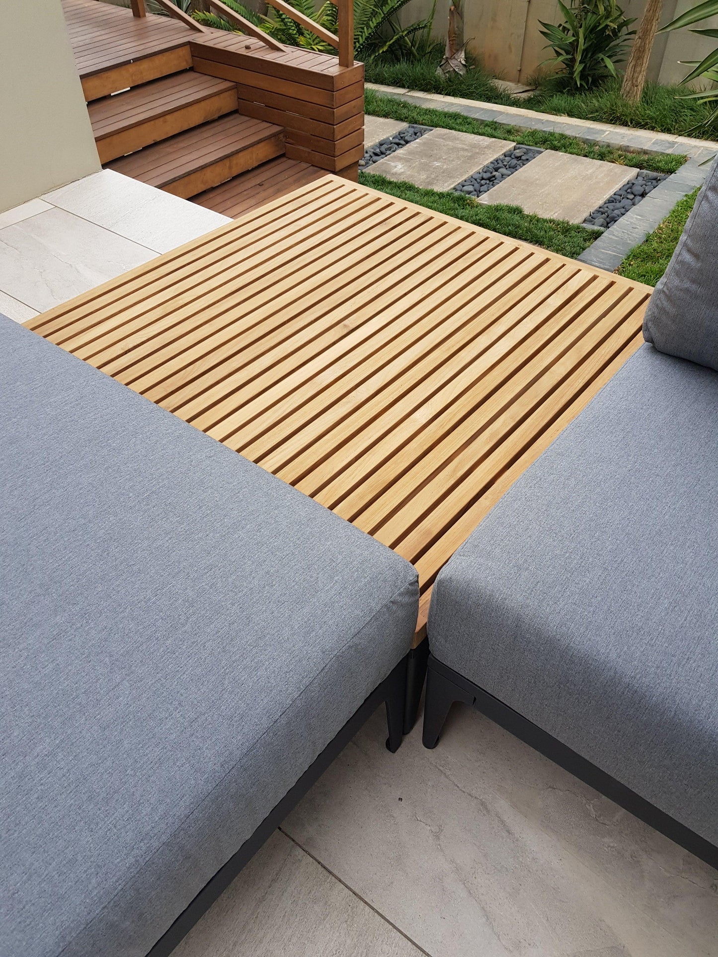 Tru Outdoor Luxury Lima 3 Piece Corner Outdoor Sectional Set with Cushions (Colour Charcoal) product_description Outdoor Lounge.