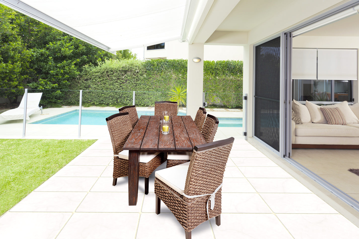 Tru Outdoor Luxury Maestro 7 Piece Outdoor Dining Set without cushions (Colour Antique) product_description Outdoor Dining.