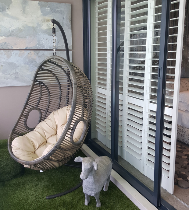 Tru Outdoor Luxury Valencia Outdoor Hanging Chair with cushion (Colour Stone) product_description Daybeds, Loungers and Swings.