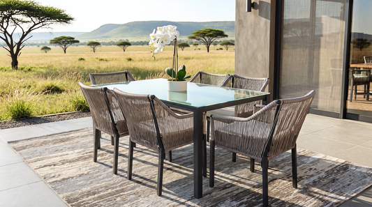 Alphen 7 Piece Outdoor Dining Set with Cushions (Colour Kooboo Grey)