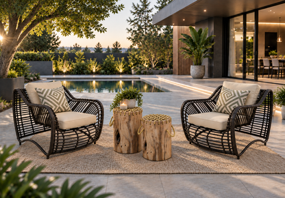 Valencia 4 Piece Outdoor Lounge Set with Cushions (Colour Wood Series)