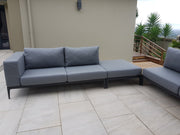Tru Outdoor Luxury Lima 3 Piece Corner Outdoor Sectional Set with Cushions (Colour Charcoal) product_description Outdoor Lounge.
