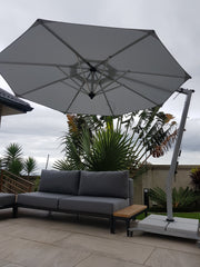 Tru Outdoor Luxury Palazzo Cantilever Umbrella 3m Round Canopy with MOVABLE Base (with TILT) product_description Shade and Storage Solutions.