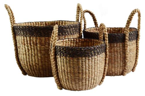 Tru Outdoor Luxury Basket 2 Tone Brown Set of 3 product_description Woven Baskets.
