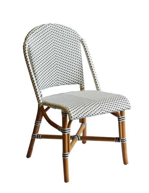 Tru Outdoor Luxury Bristo Chair (Colour White with Black Dots) product_description Occasional Chairs.