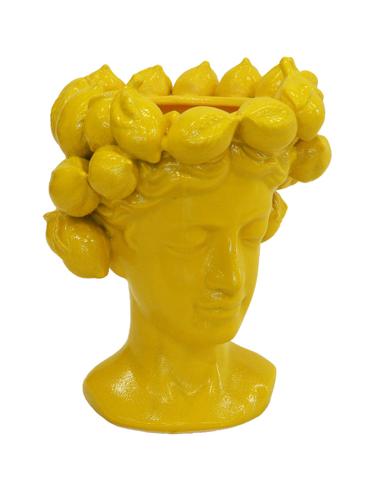 Ceramic Head Vase Lemon Bulb (Color Yellow)