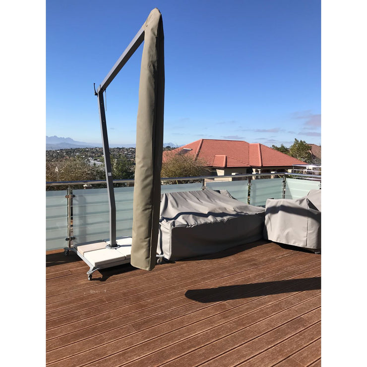 Tru Outdoor Luxury Palazzo Cantilever Umbrella 3m Square Canopy with MOVABLE Base (with Tilt) product_description Shade and Storage Solutions.