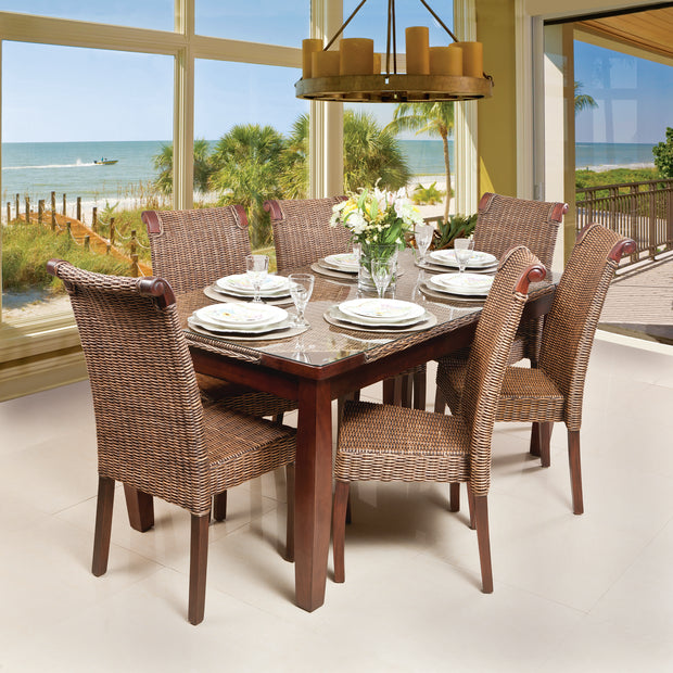 Tru Outdoor Luxury Java 7 Piece Dining Set without cushions (Colour Wood Series) product_description Outdoor Dining.