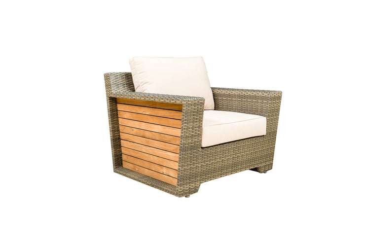 Tru Outdoor Luxury Lamar 4 Piece Patio Lounge Set with Cushions (Color Stone) product_description Outdoor Lounge.