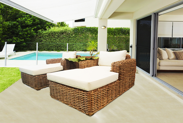 Tru Outdoor Luxury Mason Outdoor Sun Lounger with cushion (Colour Antique) product_description Daybeds, Loungers and Swings.
