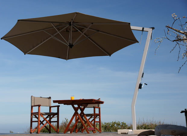 Tru Outdoor Luxury Palazzo Cantilever Umbrella 3.2m Round Canopy with IMMOVABLE Base (Non-Tilt) product_description Shade and Storage Solutions.