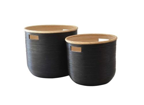 Tru Outdoor Luxury Ralph Basket Set of 2 (Colour Black) product_description Woven Baskets.