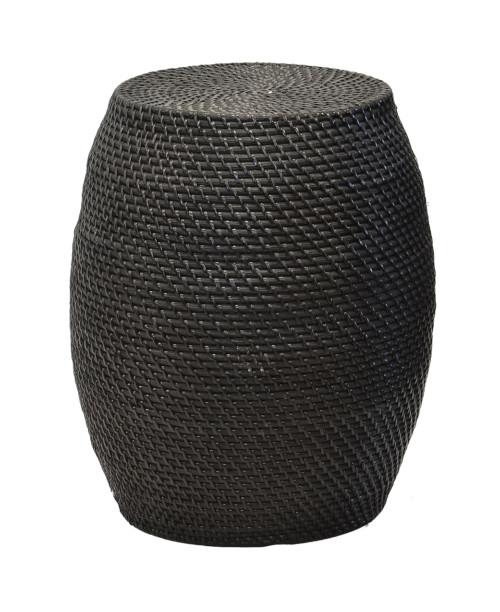 Tru Outdoor Luxury Rattan Stool Drum (Colour Black) product_description Stools and Benches.