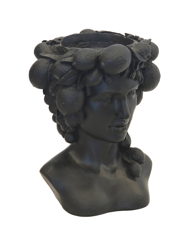 Resin Lady Head Vase (Color Black)