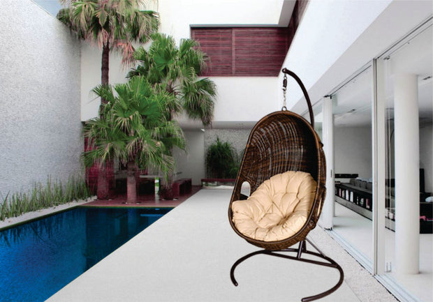 Tru Outdoor Luxury Tuscany Outdoor Hanging Chair with cushion (Colour Wood Series) product_description Daybeds, Loungers and Swings.