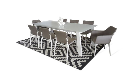 Tru Outdoor Luxury Semora 9 Piece Outdoor Dining Set (Colour White) product_description Outdoor Dining.