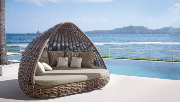 Tru Outdoor Luxury Oceana Outdoor Daybed with cushion (Colour Stone) product_description Daybeds, Loungers and Swings.