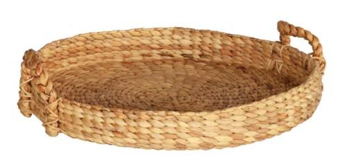 Tru Outdoor Luxury Water Hyacinth Basket Tray Round product_description Serving Trays.