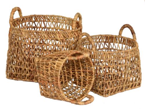 Tru Outdoor Luxury Basket Sumba Set of 3 (Colour Natural) product_description Woven Baskets.