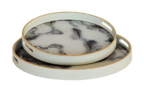 Tru Outdoor Luxury Glass Tray Marble Cloud Set of 2 product_description Serving Trays.