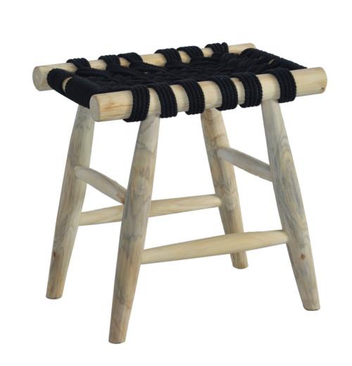Tru Outdoor Luxury Macrame Stool Cross (Colour Black) product_description Stools and Benches.