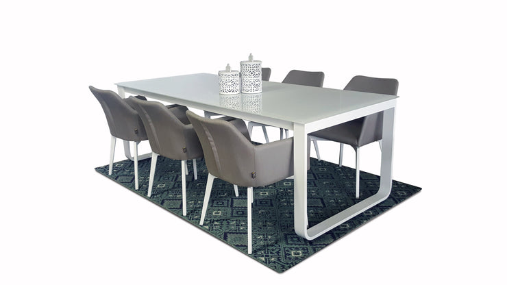 Tru Outdoor Luxury Panamera 7 Piece Outdoor Dining Set (Colour White) product_description Outdoor Dining.