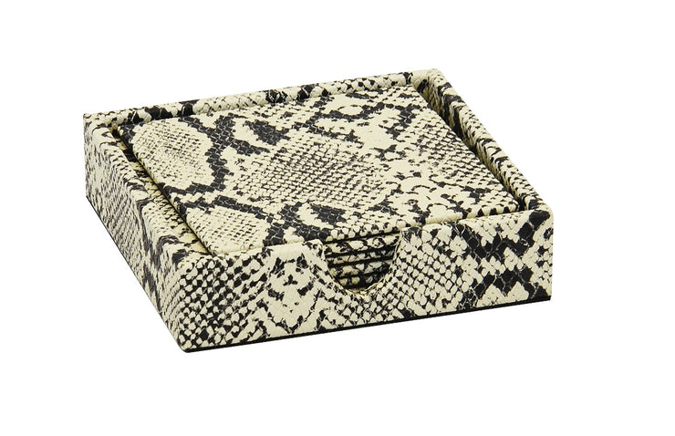 Tru Outdoor Luxury Shagreen Coasters Set of 5 (Colour Python) product_description Coasters and Placemats.