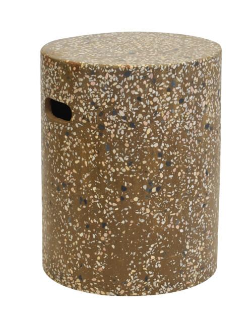 Tru Outdoor Luxury Stool Terrazzo Round (Colour Brown) product_description Stools and Benches.
