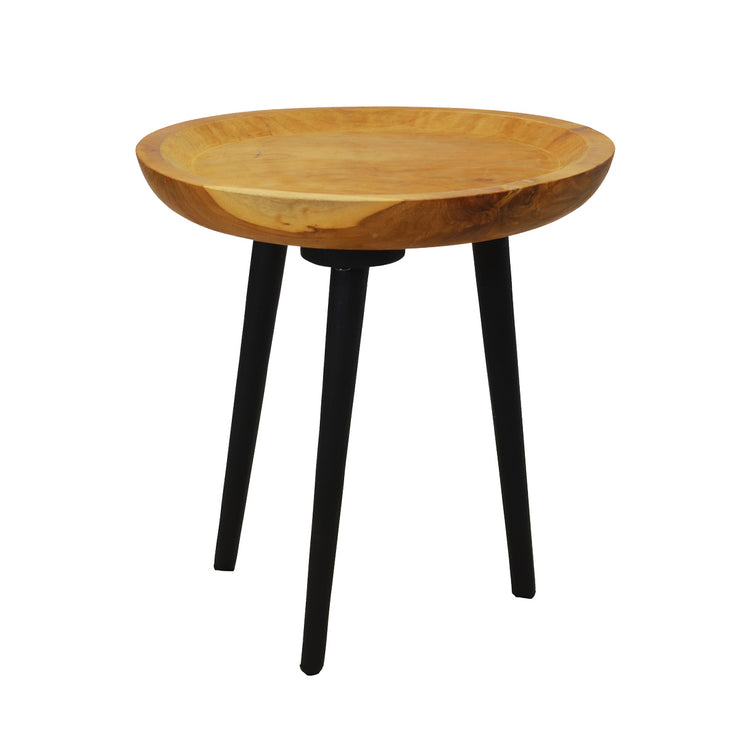 Tru Outdoor Luxury Sagaw Side Table Small (Colour Teakwood Natural & Black) product_description Stools and Benches.